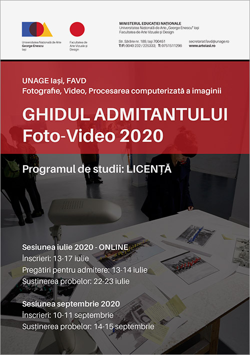 GHIDUL ADMITANTULUI Foto-Video 2020 - Programul de studii: LICENȚĂ